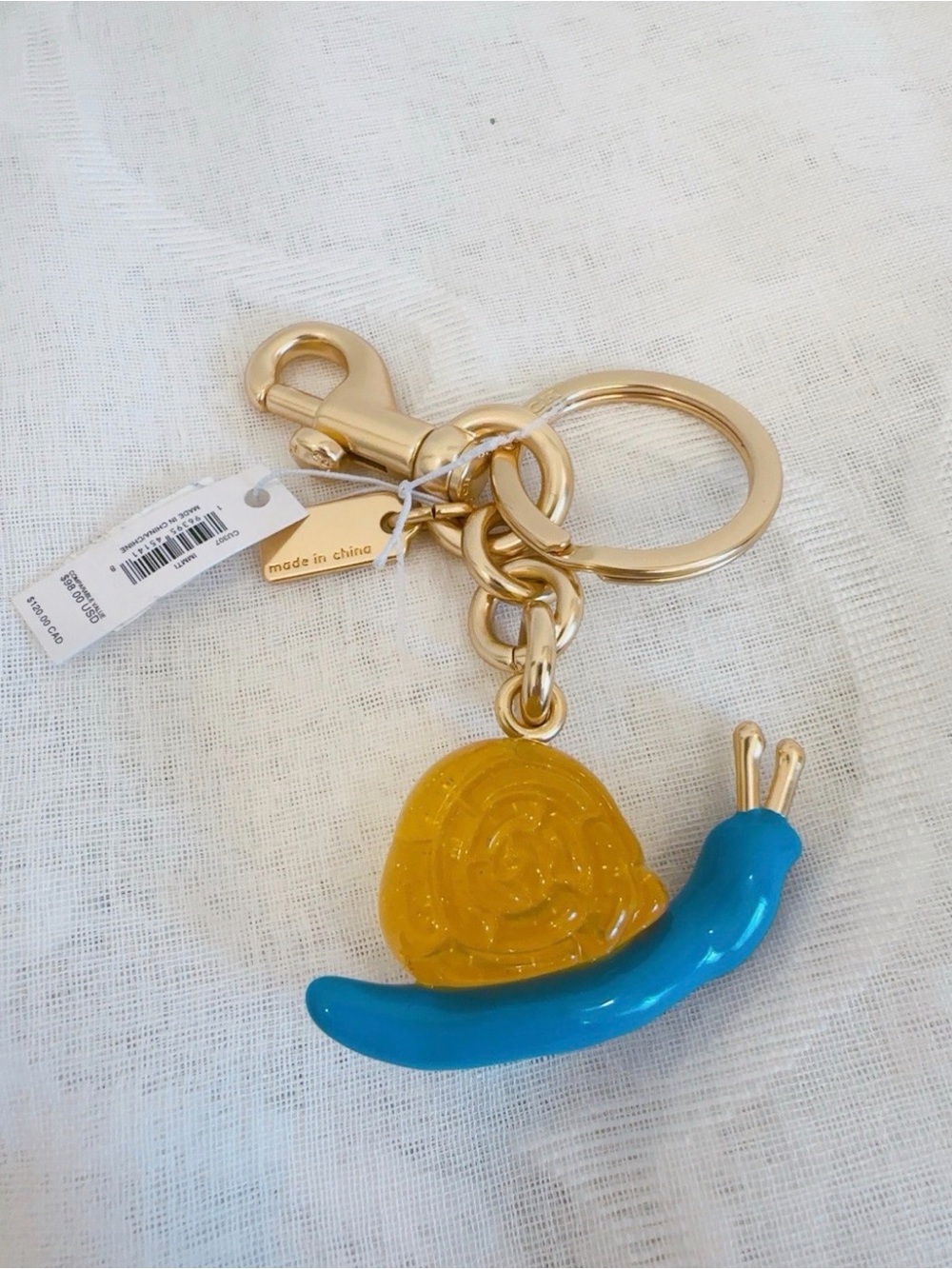 NWT COACH X OBSERVED BY US SNAIL KEY RING BAG CHARM Keychain CU307